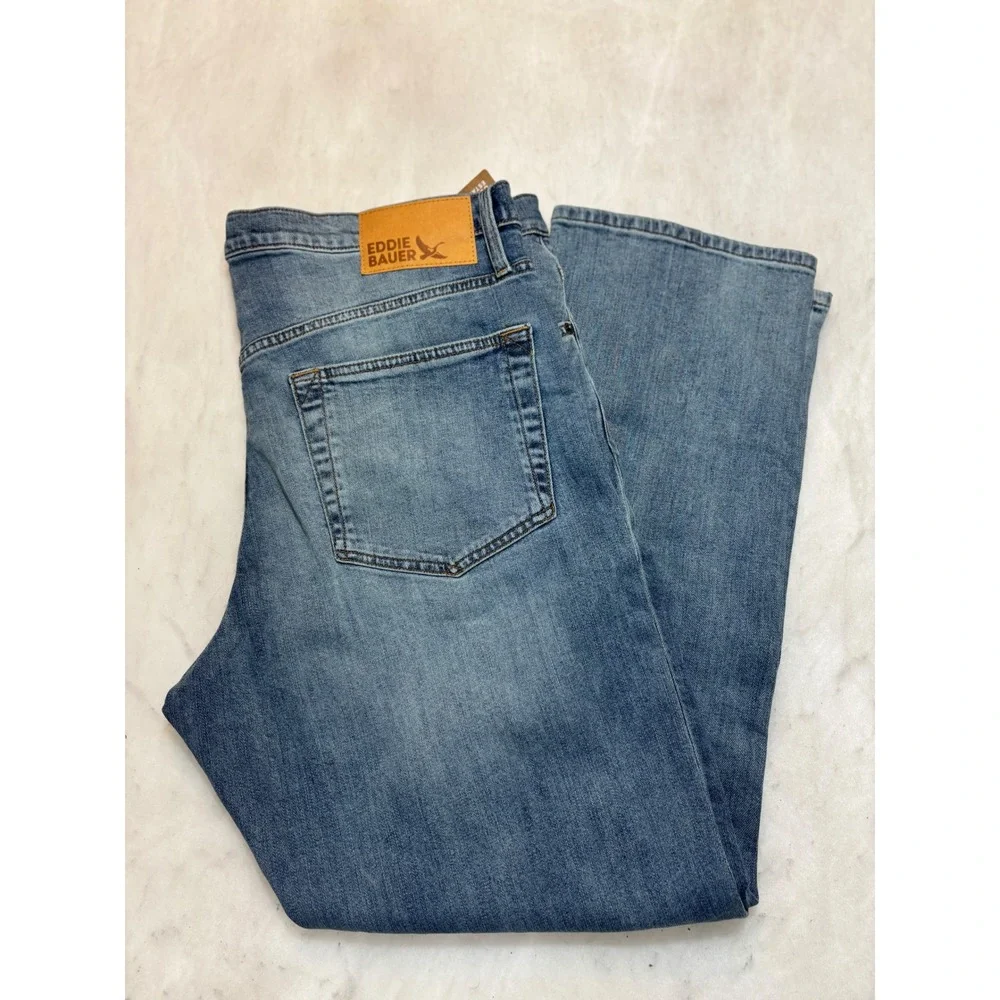 Eddie Bauer Men's Straight Fit Blue Denim Jeans 38x30